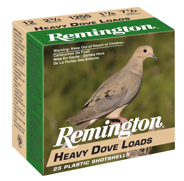 Picture of Remington Shurshot Heavy Dove Shotshell 12 Ga, 2-3/4 In, No. 8, 1-1/8Oz, 3-1/4 Dr, 1255 Fps, 25 Rnd Per Box RHD128