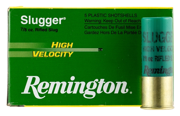 Picture of Remington Ammunition 28604 Slugger High Velocity 12 Gauge 3" 7/8 OZ Rifled Slug Shot 5 Per Box/ 50 CS SPHV12MRS