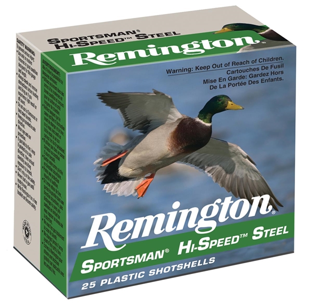 Picture of Remington Sportsman Hi-Speed Steel Shotshell 12 Ga, 3 In, No. 4, 1-1/4Oz, Max Dr, 1400 Fps, 25 Rnd Per Box SSTHV12HM4