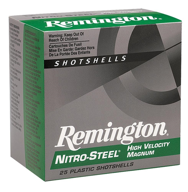 Picture of Remington Nitro Steel High-Velocity Shotshell 12 Ga, 3 In, No. Bb, 1-3/8Oz, Mag Dr, 1300 Fps, 25 Rnd Per Box NS12HMB