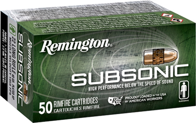 Picture of Remington Subsonic Rimfire Ammo 22 Lr, Copper Plated Hp, 40 Gr, 100 Rnd Bulk S22HP1A 047700482804