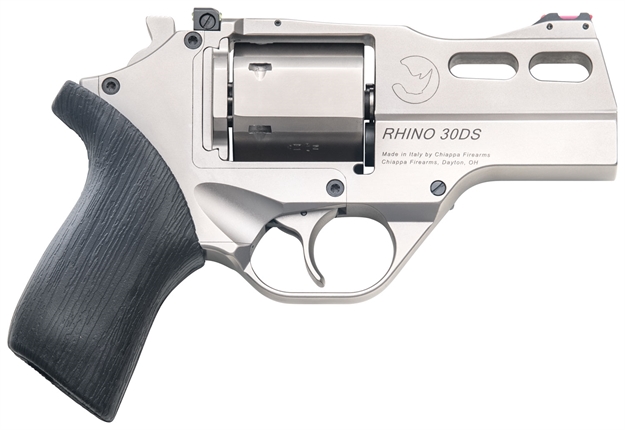 Picture of Chiappa Firearms Cf340290 Rhino 30Sar *Ca Compliant Small Frame 357 Mag 6 Shot, 3" Nickel-Plated Steel Vent Rib Barrel & Cylinder, Nickel-Plated Aluminum Frame, Black Rubber Grip, Concealed Hammer CF340.290 053800940061