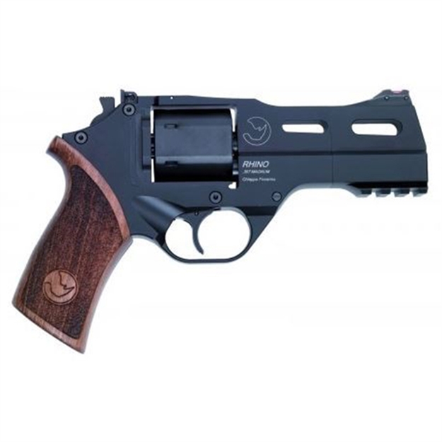 Picture of Chiappa Firearms Rhino Revolver 40 Sar, 9Mm, Black, 4" Bbl, FO Front Sight, Adj Rear Sight, Walnut Medium Grip, 3 Moon Clips, 6 Rnd CF340.277