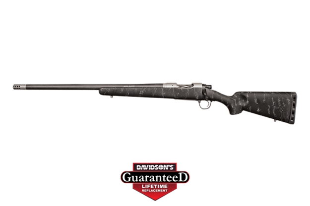 Picture of Christensen Arms 8010600100 Ridgeline  6.5 Creedmoor 4+1 24" Carbon Fiber/Threaded Barrel, Tungsten Gray Cerakote, Black With Gray Webbing Stock, Left Hand 801-06001-00 810651029417