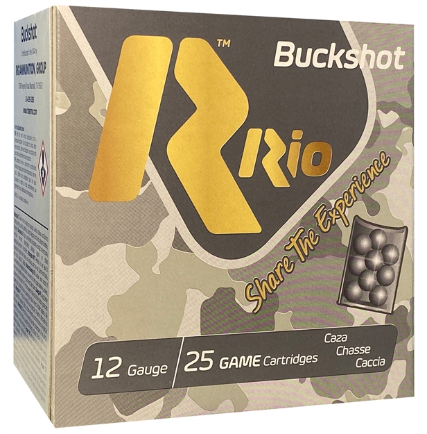 Picture of Rio Ammunition  Royal Buck  12 Gauge 2.75" 00 Buck Shot 9 Pellets 25 Bx/ 10 CS
