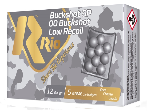 Picture of  Rio Ammunition Rblr129 Royal Buck Low Recoil 12Gauge 2.75" 9Pellets 00Buck Shot 5 Per Box/50 Case 8435101618717