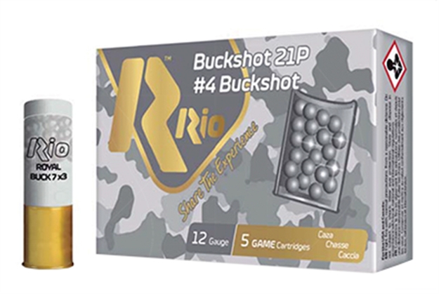 Picture of Rio Ammunition Buckshot Royal 12G 2.75" 21Pel #4 RB1221@ 843510160218