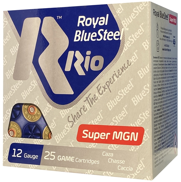Picture of  Rio Ammunition Rbsm403 Bluesteel Royal 12Gauge 3" 1 3/8Oz 3Shot 25 Per Box/10 Case