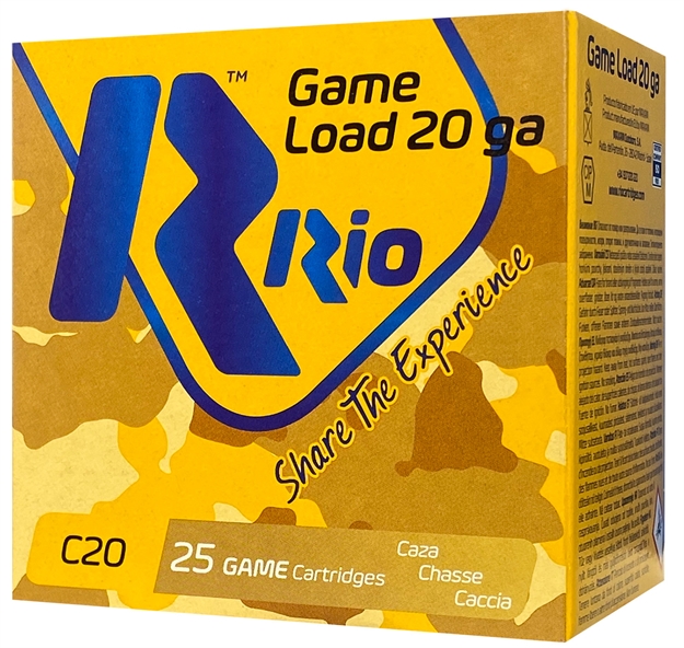 Picture of  Rio Ammunition Rc206 Game Load  20Gauge 2.75" 1Oz 6Shot 25 Per Box/10 Case 8435101623384