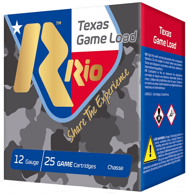 Picture of Rio Ammunition Tg3675tx Top Game Texas Game Load Standard Velocity 12 Gauge 2.75" 1-1/4 OZ 7.5 Shot 25 Bx/ 10 CS TG3675TX