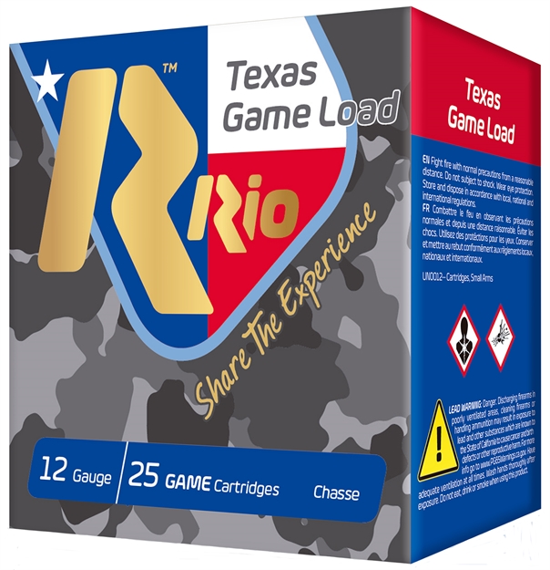 Picture of  Rio Ammunition Tg368tx Top Game Texas Game Load 12 Gauge 2.75" 1 1/4 OZ 8 Shot 25 Per Box/ 10 Case 8435101622929