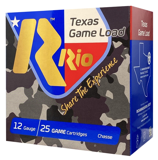 Picture of  Rio Ammunition Tghv368tx Texas Game Load High Velocity 12 Gauge 14.30" 2 3/4 OZ 8 Shot 25 Per Box/ 10 CS