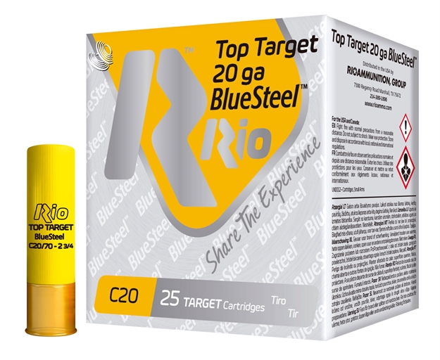 Picture of Rio Ammunition Ttbs207 Top Target Bluesteel 20 Gauge 2.75" 7/8 OZ 7 Shot 25 Bx/ 10 CS