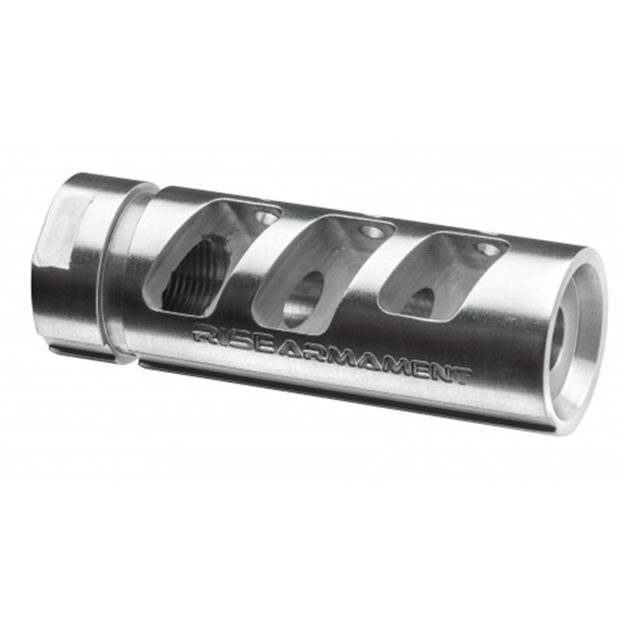 Picture of Rise Armament Ra701223slvr Ra-701 Compensator Silver 416R Stainless Steel With 1/2"-28 Tpi Threads & 2.50" Oal For 5.56X45mm Nato Ar-Platform RA701223 SLVR