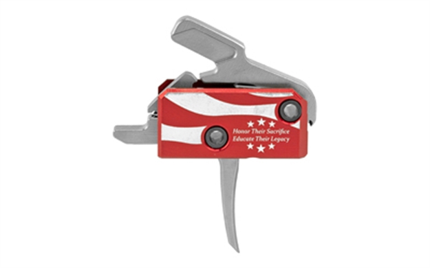Picture of  Rise Armament Ra13foldspt The Patriot High Performance Single-Stage Flat Trigger With 3.50 Lbs Draw Weight & Silver/Red/White/Blue Finish For Ar-Platform Right 853742008441