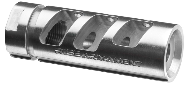 Picture of Rise Armament Ra701223slvr Ra-701 Compensator Silver 416R Stainless Steel With 1/2"-28 Tpi Threads & 2.50" Oal For 5.56X45mm Nato Ar-Platform RA701223 SLVR 851046006118