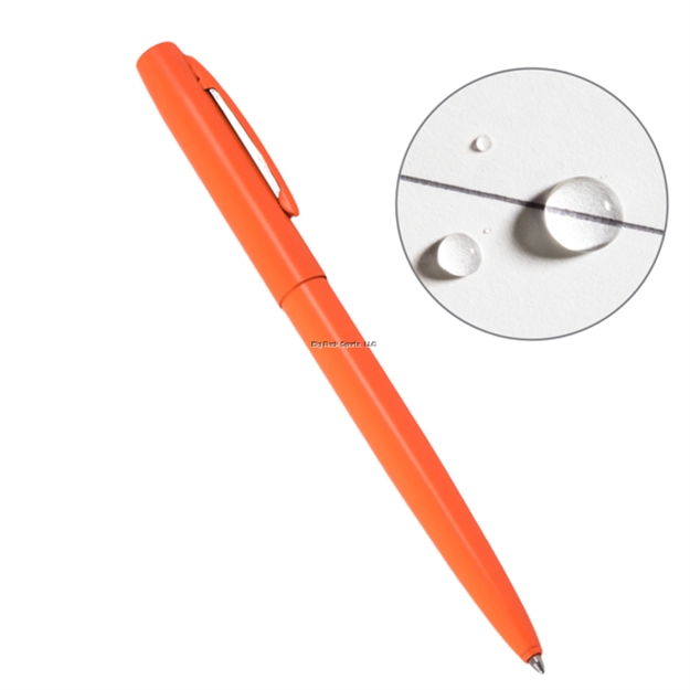 Picture of Rite IN The Rain Weatherproof Orange Metal Retractable Ballpoint Pen - Black Ink
