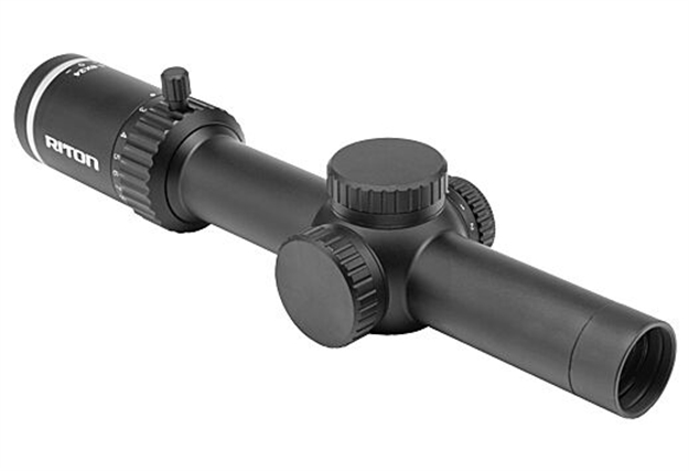 Picture of Riton Optics 3T18asiblk2 3 Tactix  Black 1-8X24mm 30Mm Tube Illuminated OT Reticle 3T18ASIBLK23 850041390017