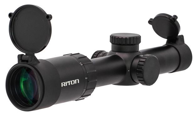 Picture of Riton Optics 52286 Rt-S Mod 7 
1-5X 24Mm Obj 114.2-22.6 FT @ 100 Yds Fov 30Mm Tube Black Matte Finish Illuminated Riton Quick Acquisition