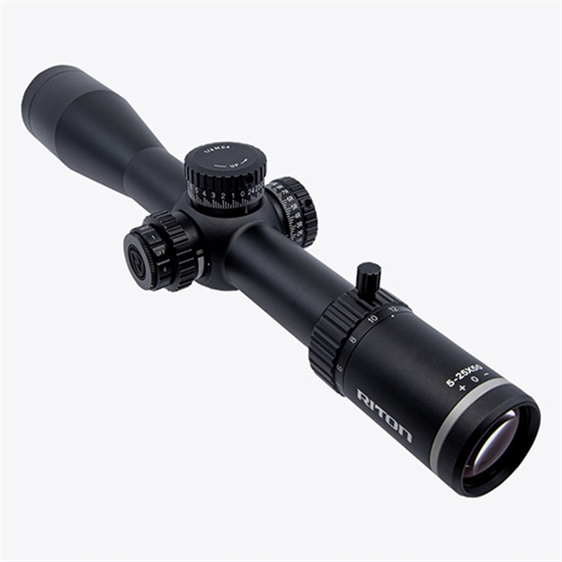 Picture of  Riton Optics 5C525afi 5 Conquer Moa Black Anodized 5-25X50mm 34Mm Tube Illuminated Red Baf Reticle Features Removable Throw Lever