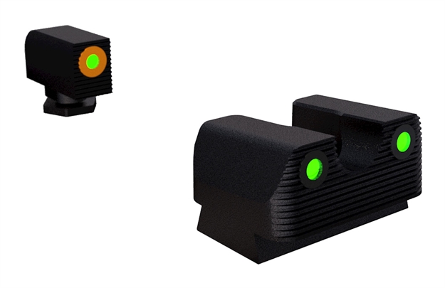 Picture of Rival Arms Ra2a231g Night Sights For G42/G43/G48  Green Tritium Orange Outline Front Sight-Green Tritium Black Outline Rear Sight RA1A231G