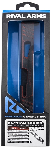 Picture of Rival Arms Ra-Ra12g105a Faction Series Slide A1 With Docter Cut Cerakote Ready Red 17-4 Stainless Steel For Glock 17 Gen3