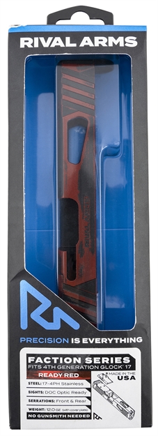 Picture of Rival Arms Rara12g106a Faction Series Slide A1 With Docter Cut Cerakote Ready Red 17-4 Stainless Steel For Glock 17 Gen4 RA-RA12G106A