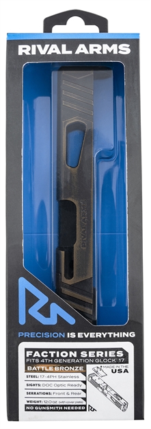 Picture of  Rival Arms Ra-Ra12g106b Faction Series Slide A1 With Docter Cut Cerakote Battle Bronze 17-4 Stainless Steel For Glock 17 Gen4