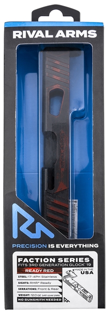 Picture of Rival Arms Ra-Ra12g202a Faction Series Slide A1 With Rmr Cut Cerakote Ready Red 17-4 Stainless Steel For Glock 19 Gen3