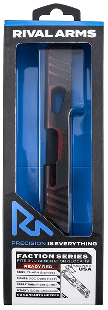 Picture of Rival Arms Ra-Ra12g205a Faction Series Slide A1 With Docter Cut Cerakote Ready Red 17-4 Stainless Steel For Glock 19 Gen3