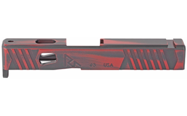 Picture of Rival Arms Ra-Ra12g305a Faction Series Slide A1 With Front & Rear Serrations Cerakote Ready Red 17-4 Stainless Steel For Glock 43X