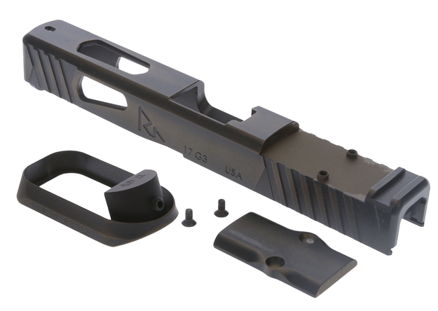 Picture of Rival Arms Ra-Ra14g102b Faction Series Slide A1 With Rmr Cut Cerakote Battle Bronze 17-4 Stainless Steel For Glock 17 Gen3 (Slide & Mag Well Only)
