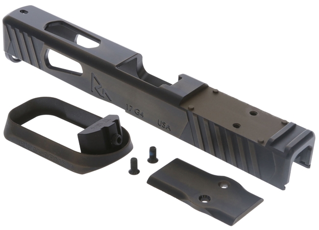 Picture of Rival Arms Ra-Ra14g106b Faction Series Slide A1 With Docter Cut Cerakote Battle Bronze 17-4 Stainless Steel For Glock 17 Gen4 (Slide & Mag Well Only)