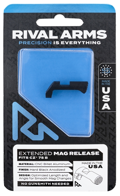 Picture of  Rival Arms Ra-Ra72c001a Magazine Release  Extended Anodized Black Aluminum For CZ 75 B