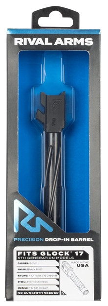 Picture of  Rival Arms Ra20g103a Precision V1 Drop-In Barrel 9Mm Luger Black Pvd Finish 416R Stainless Steel Material For Glock 17 Gen5