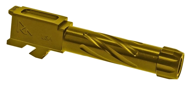 Picture of  Rival Arms Ra20g602e Precision V1 Drop-In Barrel 9Mm Luger 3.43" Gold Pvd Finish 416R Stainless Steel Material With Threading For Glock 26 Gen3-4