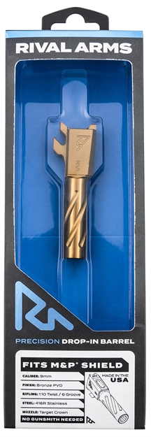 Picture of  Rival Arms Ra-Ra20s101c Precision V1 Drop-In Barrel 9Mm Luger 3.10" Bronze Pvd 416R Stainless Steel For S&W M&P Shield, Shield M2.0 (Except For CA Compliant With Lci & EZ Models)