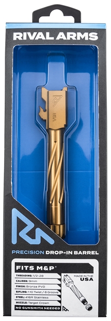 Picture of  Rival Arms Rara20s202c Precision V1 Drop-In Barrel 9Mm Luger 4.25" Threaded Bronze Pvd Finish 416R Stainless Steel Material For S&W M&P (Except For M2.0) 788130027769