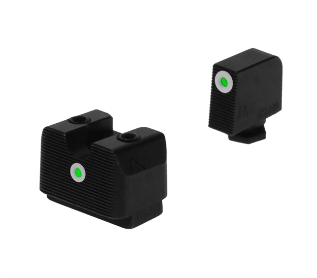 Picture of  Rival Arms Ra4b231g In-Line Mos Night Sights For G17/G19  Green Tritium White Outline Front Sight-Green Tritium White Outline Rear Sight