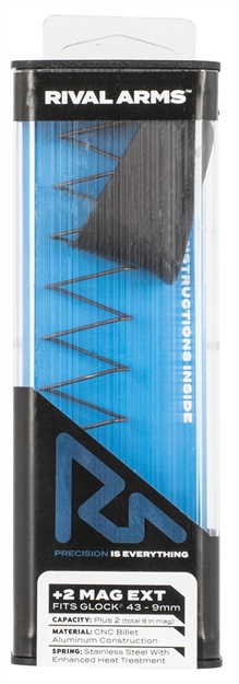 Picture of Rival Arms Ra70g301a Magazine Extension  9Mm Luger Fits G43 Black Aluminum Black