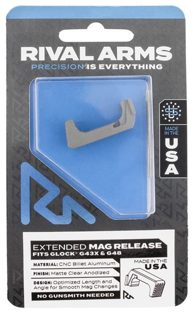 Picture of  Rival Arms Ra72g004d Magazine Release  Extended Silver Aluminum For Glock 43X, 48 788130029800