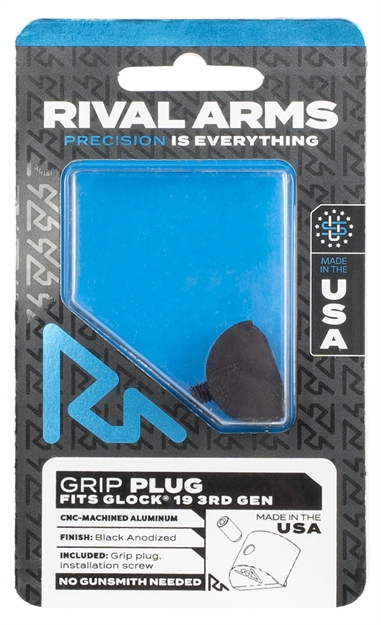 Picture of  Rival Arms Ra75g201a Grip Plug  Compatible W/Glock 19 Gen3, Black Anodized Aluminum