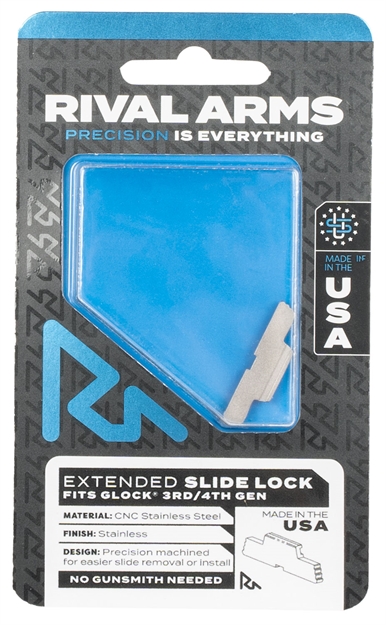 Picture of  Rival Arms Ra80g001d Slide Lock  Extended Stainless Steel For Glock Gen3-4 788130029527