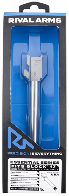 Picture of  Rival Arms Ra-Ra22g102d Essential V2 Drop-In Barrel 9Mm Luger 4.49" Stainless Steel Finish & Material With Threading For Glock 17 Gen3-4 788130031063