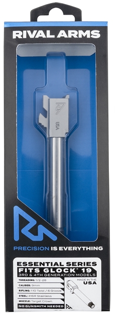 Picture of  Rival Arms Ra-Ra22g202d Essential V2 Drop-In Barrel 9Mm Luger 4.49" Stainless Steel Finish & Material With Threading For Glock 19 Gen3-4 788130031094