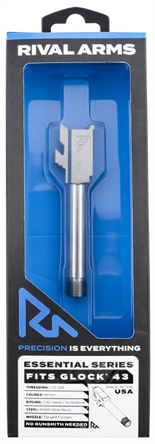 Picture of Rival Arms Rara22g302d Essential V2 Drop-In Barrel 9Mm Luger 3.41" Stainless Steel Finish & Material With Threading For Glock 43 RA-RA22G302D 788130031117