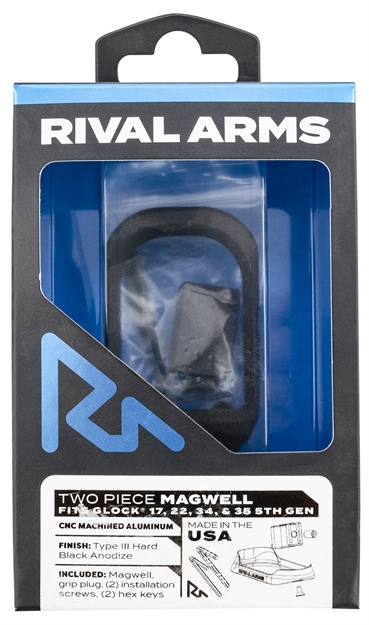 Picture of Rival Arms Rara70g121a Two Piece Magwell  Compatible W/Gen5  Glock 17/22/34/35, Black Anodized Aluminum RA-RA70G121A 788130032053
