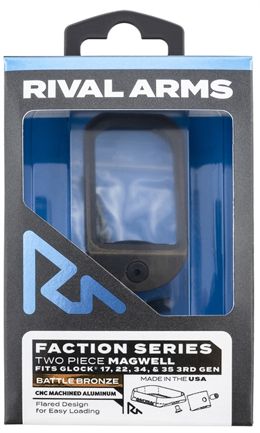 Picture of  Rival Arms Ra-Ra71g101b Two Piece Magwell  Made OF Aluminum With Anodized Battle Bronze Finish For Glock 17, 22 ,34 & 35 Gen3