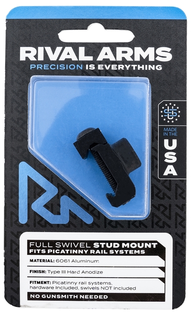Picture of  Rival Arms Ra-Ra92m2b Full Swivel Stud Mount  Black Anodized 6061-T6 Aluminum Compatible With Picatinny Rail (Swivel Not Included)