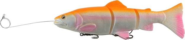 Picture of River2sea Pre Rigged 3D Line Thru Trout Segmented Swimbait 16", 24Oz, Slow Sink, Albino
